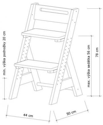 Židle Zuzu - rozměry