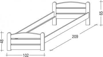 Rozměry postele s ložnou plochou 200x90cm