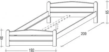 Rozměry postele s ložnou plochou 200x180cm