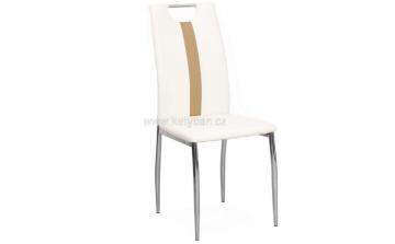 Moderní jídelní židle Signa bílá/béžová ekokůže