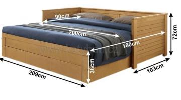 Rozkládací postel Goreta dub