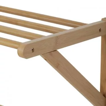 Nástěnná police s věšáky z masivního bambusu DR-B005