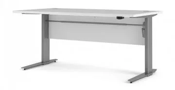 Výškově nastavitelný psací stůl Office 80400/318 - bílá/silver grey