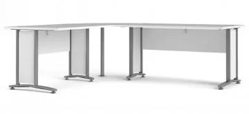 Rohový psací stůl Office 80400/72 - bílá/silver grey