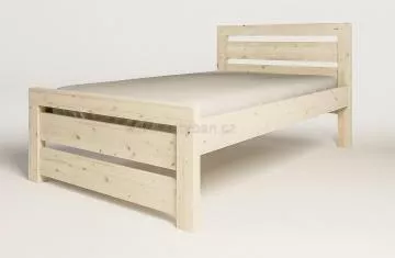 Dřevěná postel Rhino I, 200x120 cm, přirodní