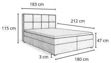 Postel FLORENCE 180 cm, s matracemi, s ro�tem a s �lo�n�m prostorem ? spole�n� detail