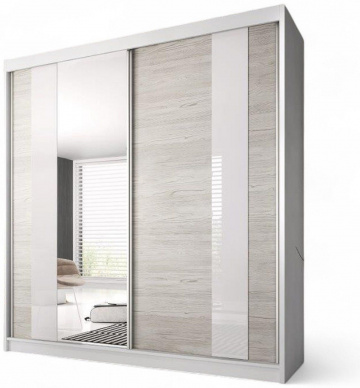 Šatní skříň MULTI 32, 233cm (M) ? kathult / bílé pásy