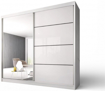 Šatní skříň MULTI 35, 203 cm (M) ? bílá