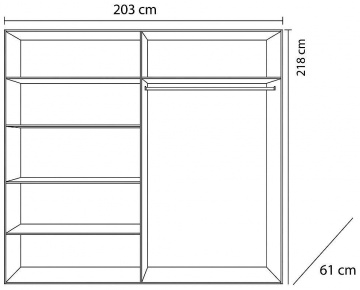 Šatní skříň MULTI 35, 203 cm (M) ? bílá