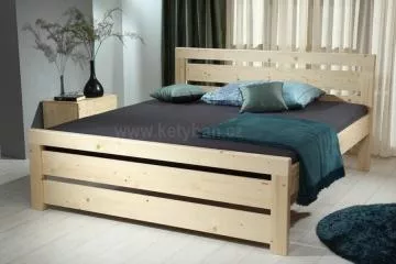 Dřevěná postel Rhino I, 200x180 cm, přírodní