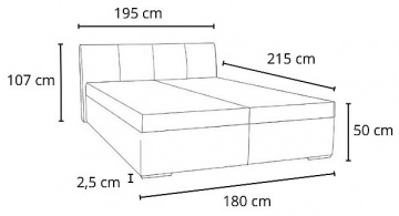 Postel LIANA 2 180cm, s roštem a s úložným prostorem ? společný detail