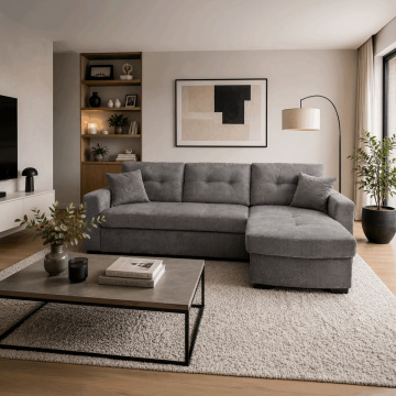 Rohová sedací souprava, šedá látka, ASB-C3990 GREY2 ? Šedá