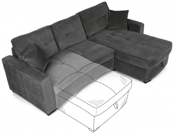 Rohová sedací souprava, šedá látka, ASB-C3990 GREY2 ? Šedá