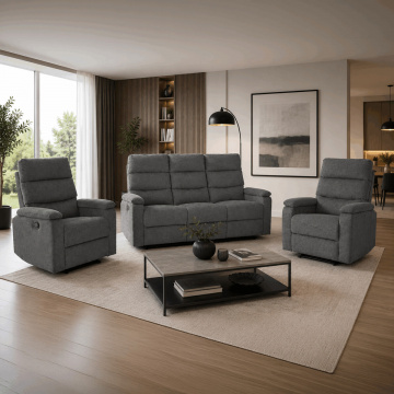 Sedac� souprava, polohovac�, �ed�, l�tka, ASD-C5980 GREY2 ? �ed�