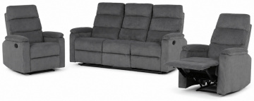 Sedací souprava, polohovací, šedá, manšestrová látka, ASD-C5981 GREY6 ? Šedá