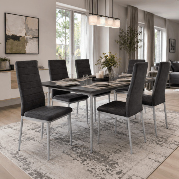 Jídelní židle, černá, látka, DCL-V5031 BK2 ? Černá