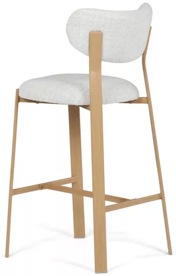 Barová židle, bílá, látka, AUB-L3125 OAK ? Bílá