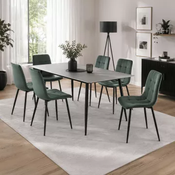 Jídelní židle, zelená, sametová látka, CT-V5081 GRN4 ? Zelená