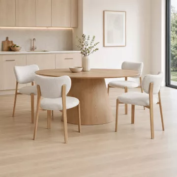 Jídelní židle, bílá, látka, HC-L3125 OAK ? Bílá