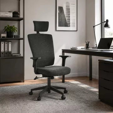 Kancelářská židle, houpací mechanismus, černá látka, KA-W3137 BK ? Černá