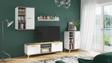 TV stolek Roky 01 bílá/dub artisan