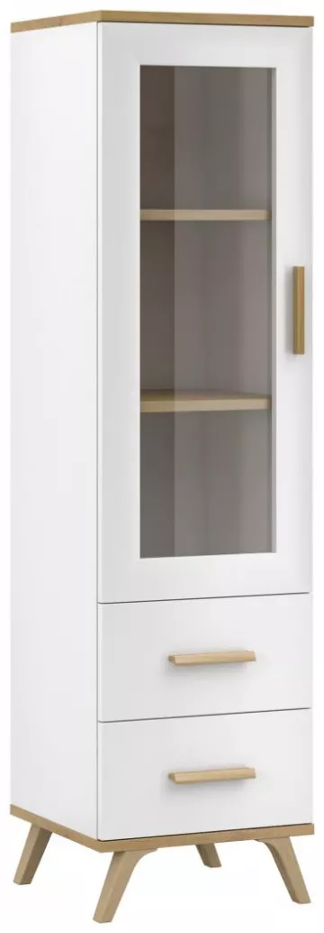Vitr�na s policemi z lamina Roky 06 b�l�/dub artisan