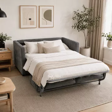 Rozkládací pohovka na každodenní spaní, šedá, látka, ASB-C3900 GREY2 ? Šedá