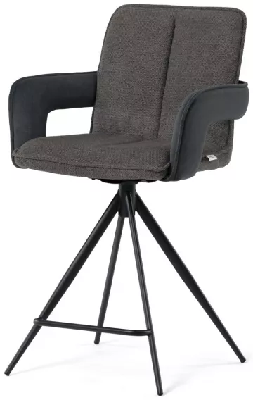 Barová židle otočná 180°, šedá, látka, AUB-F1146 GREY2 ? Šedá