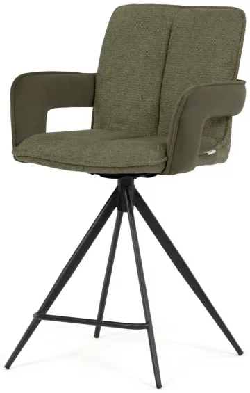 Barová židle otočná 180°, zelená, látka, AUB-F1146 GRN2 ? Zelená