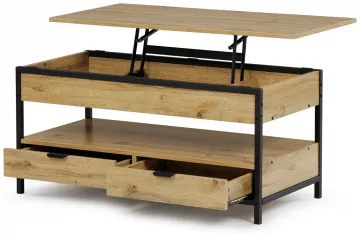 Konferenční stolek se zvedací deskou 100x50x48cm, mdf, dub, CT-I1201 OAK ? Hnědá