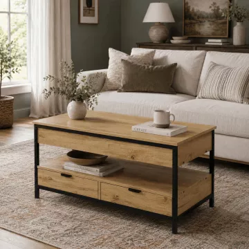 Konferenční stolek se zvedací deskou 100x50x48cm, mdf, dub, CT-I1201 OAK ? Hnědá