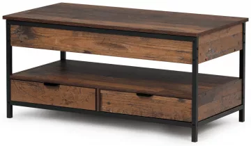 Konferenční stolek se zvedací deskou 100x50x48cm, mdf, old wood, CT-I1201 OLW2 ? Hnědá