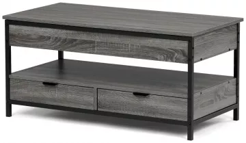 Konferenční stolek se zvedací deskou 100x50x48cm, mdf, šedý dub, CT-I1201 GREY ? Šedá