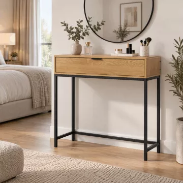 Odkládací stolek 80x28x77cm, mdf, divoký dub, CT-G1077 OAK ? Přírodní