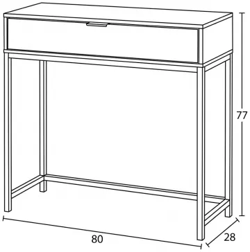 Odkládací stolek 80x28x77cm, mdf, šedý dub, CT-G1077 GREY ? Šedá