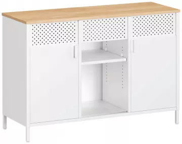 Komoda 110x40x76cm, kov, bílá, AUK-E1420 WT ? Bílá