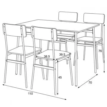 Jídelní set Aut-o2155 - rozměry