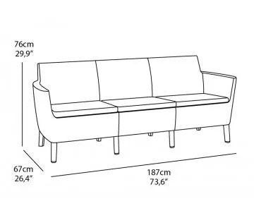 SALEMO 3 seater sofa - grafit