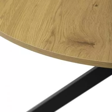 Kulat jdeln stl 120x120cm, mdf, divok dub, HT-F4120 OAK
