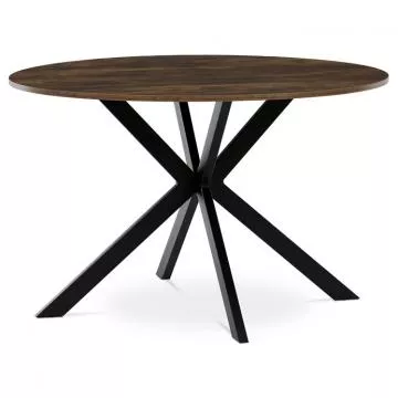 Stl jdeln kulat, 120x120x75,5 cm, MDF star devo, ern kovov nohy HT-F4120 OLW