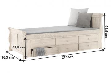 Rozkládací postel Antiko - antická bílá