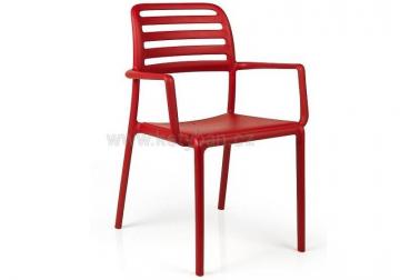 Odolná plastová jídelní židle Costa křesílko rosso