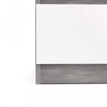 Noční stolek Simplicity 230 - beton/bílý lesk