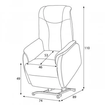 Elektrick� polohovac� k�eslo TV-L8963 rozm�ry