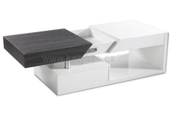 Moderní konferenční stolek Melida bílá lesk/černá