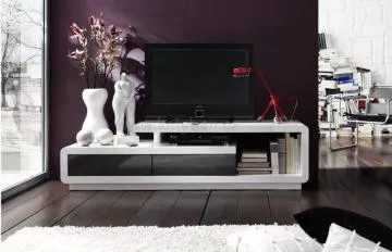 Moderní TV stůl Congo  bílá-šedá