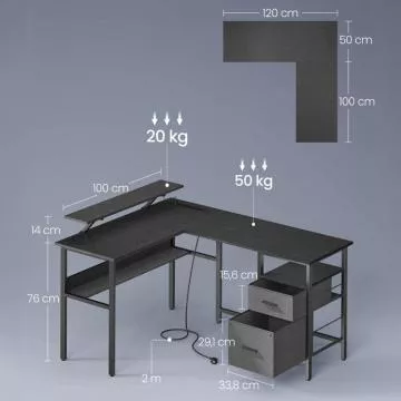 PC stůl APC-E1395 BK - černý, rohový