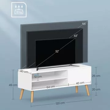 Televizní stolek AKF-E1146 WT - bílý