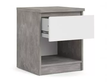 Noční stolek Simplicity 238 - beton/bílý lesk