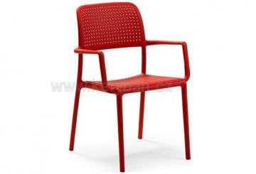 Odolná plastová židle Bora křesílko rosso